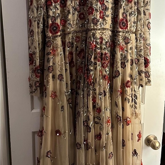 Mac Duggal Floral Embroidered Long Sleeve Dress - Picture 4 of 5